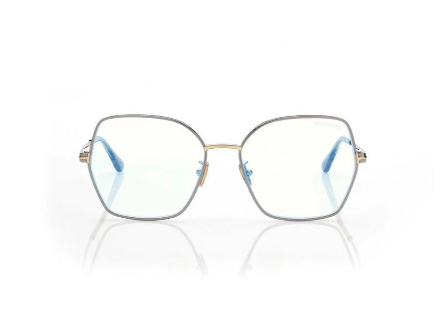 TOM FORD BLUE BLOCK BUTTERFLY OPTICALS - SILVER