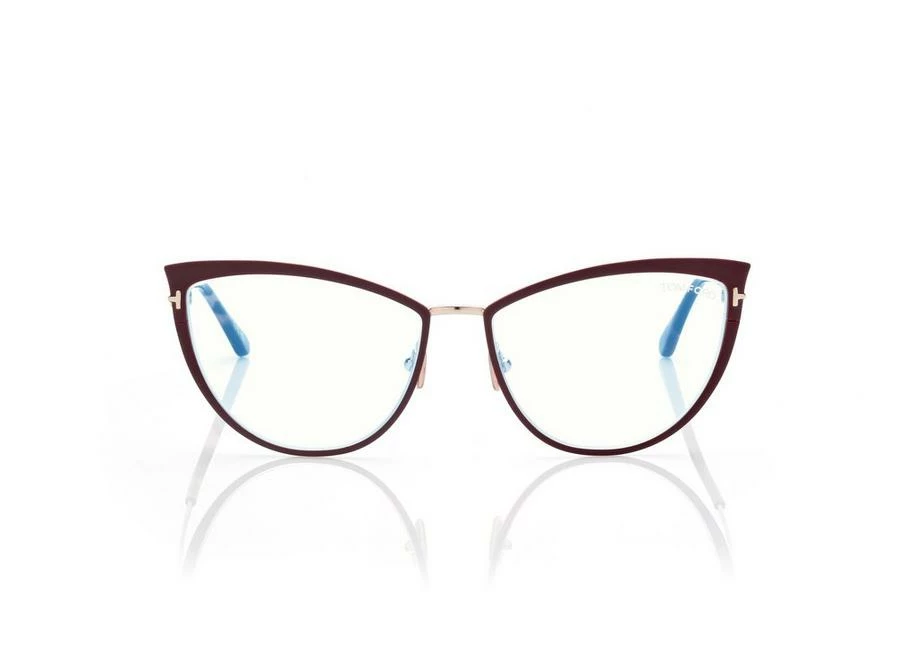 TOM FORD BLUE BLOCK CAT EYE OPTICALS - RED