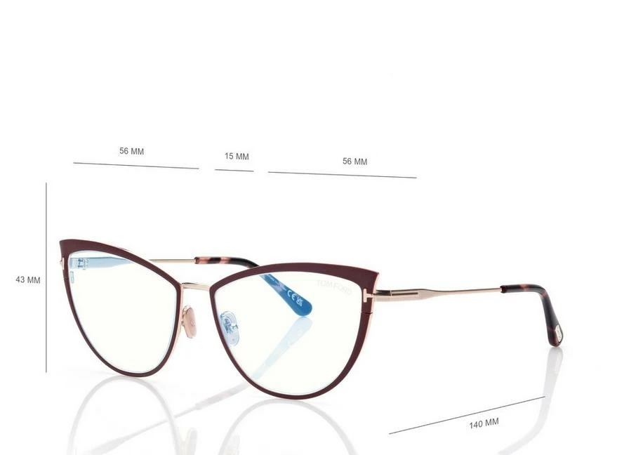 TOM FORD BLUE BLOCK CAT EYE OPTICALS - RED - Image 4