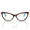 TOM FORD MAGNETIC CLIP BLUE BLOCK CAT EYE OPTICALS - DARK HAVANA