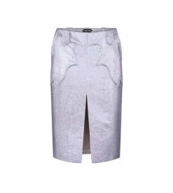 TOM FORD IRIDESCENT SABLE' SKIRT - LIGHT VIOLET