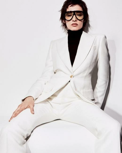 TOM FORD HOPSACK TAILORING JACKET - CHALK - Image 4