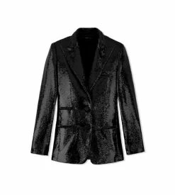TOM FORD LIQUID SEQUINS JACKET - BLACK