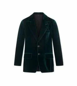 TOM FORD VISCOSE VELVET BOYFRIEND JACKET - RACING GREEN