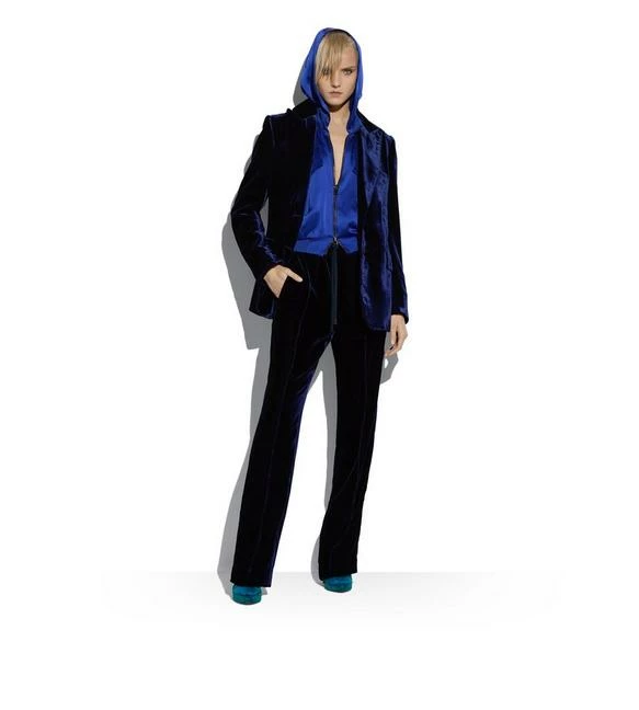 TOM FORD VISCOSE VELVET BOYFRIEND JACKET - INK BLUE - Image 2