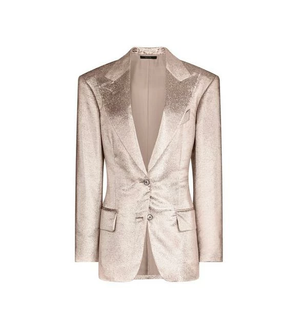 TOM FORD IRIDESCENT SABLE' TAILORED JACKET - GOLD