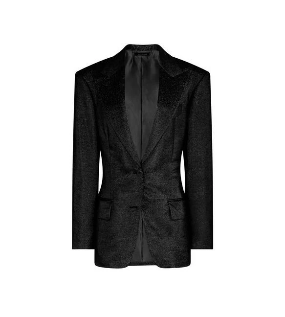 TOM FORD IRIDESCENT SABLE' TAILORED JACKET - BLACK