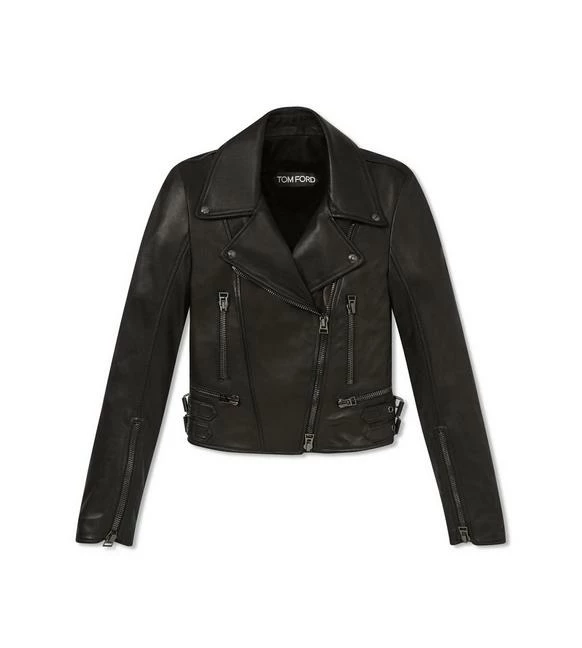 TOM FORD PLONGE FITTED BIKER JACKET - BLACK