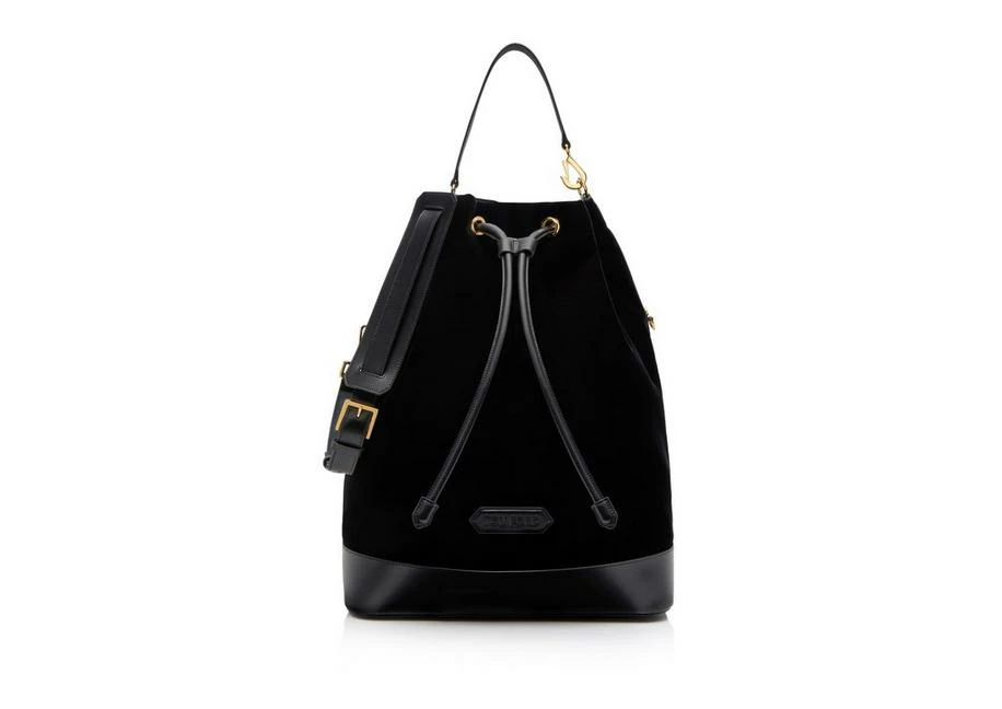 TOM FORD VELVET BUCKET BAG - BLACK