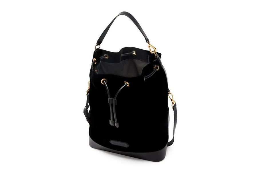 TOM FORD VELVET BUCKET BAG - BLACK - Image 4
