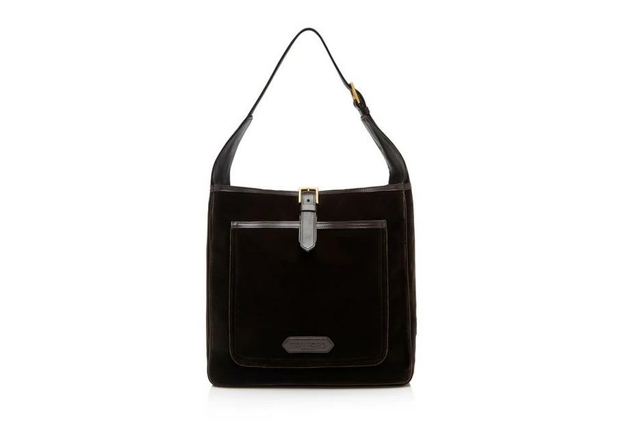 TOM FORD VELVET TOTE BAG - CHESTNUT + CHOCOLATE