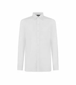 TOM FORD POPLIN CLASSIC FIT SHIRT - OPTICAL WHITE