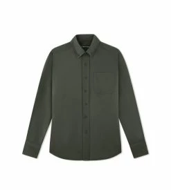 TOM FORD COTTON CASHMERE TWILL SLIM FIT SHIRT - ASPHALT