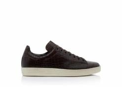 TOM FORD PRINTED ALLIGATOR WARWICK SNEAKER - TOBACCO