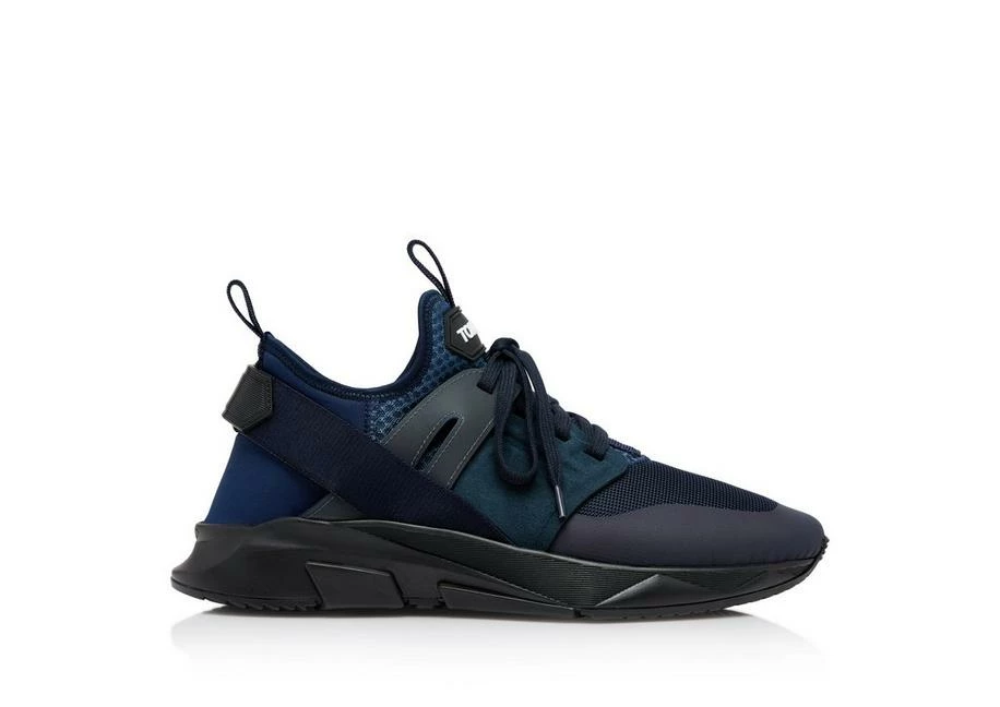TOM FORD NEOPRENE SUEDE JAGO SNEAKER - MIDNIGHT BLUE + BLACK