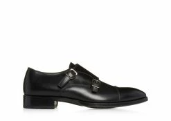 TOM FORD ELKAN DOUBLE MONK STRAPS - BLACK
