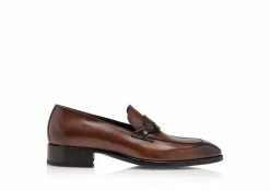 TOM FORD ELKAN TWISTED BAND LOAFERS - MINK