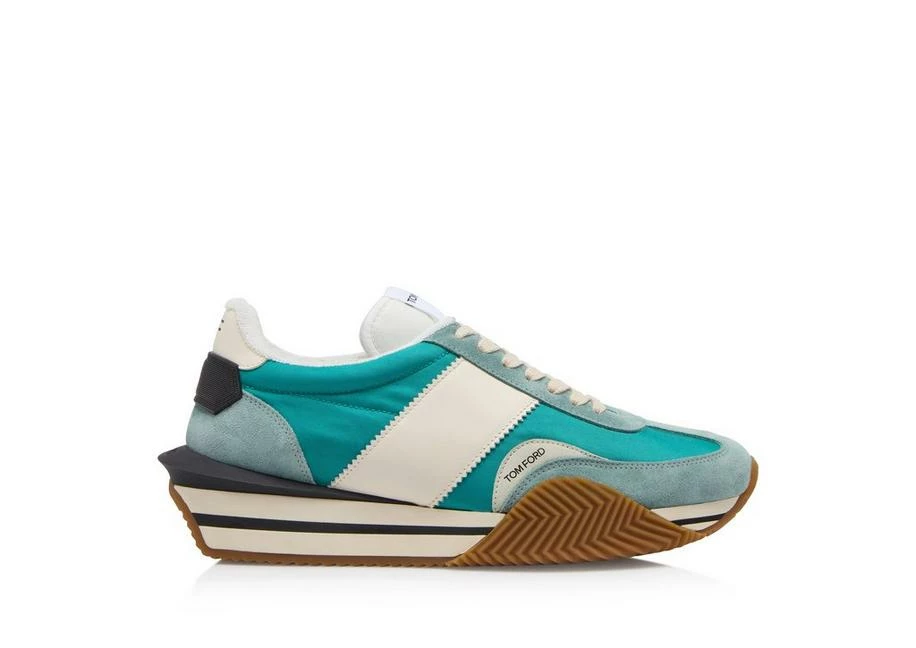 TOM FORD SUEDE TECHNICAL FABRIC JAMES SNEAKER - SAGE/GREEN