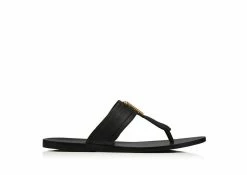 TOM FORD SMOOTH LEATHER BRIGHTON SANDAL - BLACK