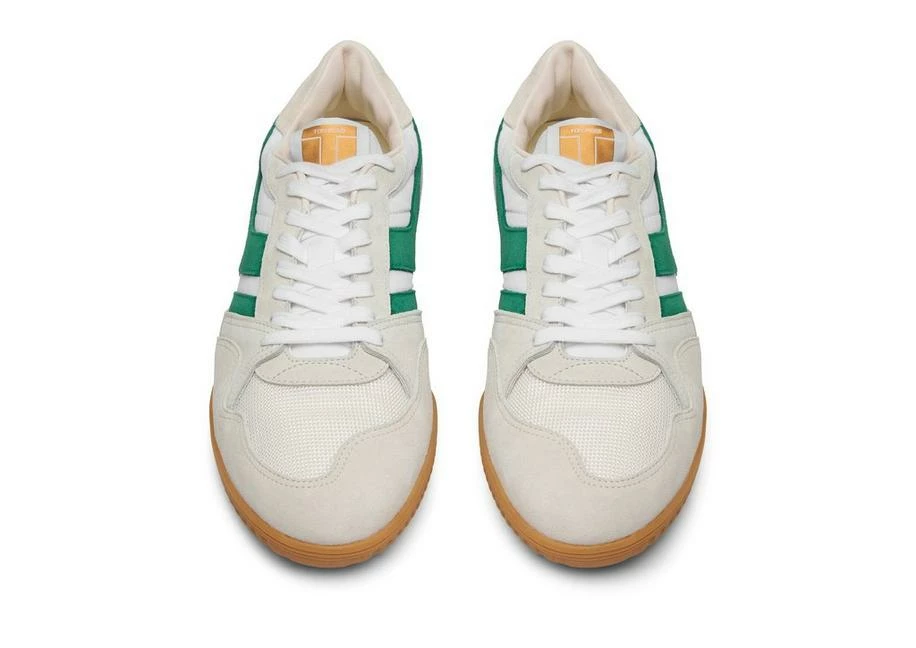 TOM FORD SUEDE JACKSON SNEAKER - WHITE/GREEN + AMBER - Image 2