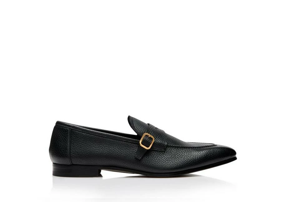 TOM FORD BUTTERY LARGE GRAIN DOVER LOAFER - BLACK