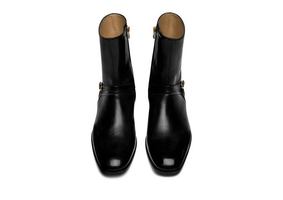 TOM FORD BURNISHED LEATHER ALEC BOOT - BLACK - Image 2