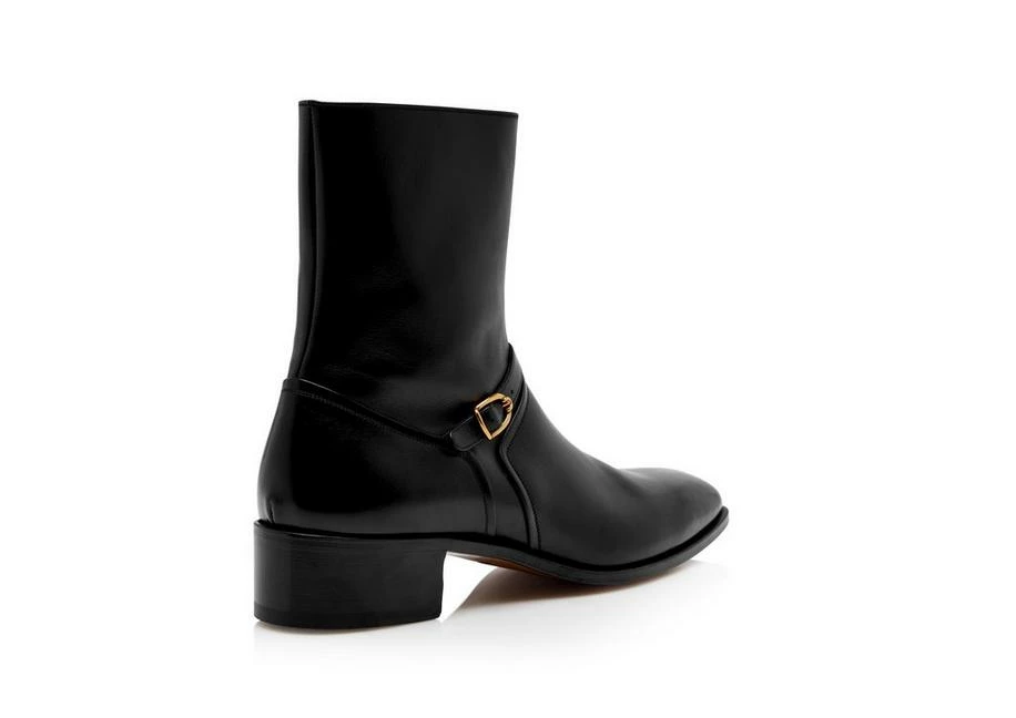 TOM FORD BURNISHED LEATHER ALEC BOOT - BLACK - Image 3