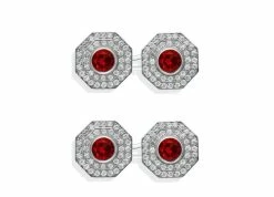 TOM FORD OCTAGON DIAMOND CUFFLINKS - DIAMOND + RUBY