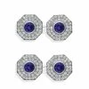 TOM FORD OCTAGON DIAMOND CUFFLINKS - DIAMOND + SAPPHIRE