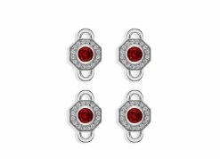 TOM FORD OCTAGON DIAMOND STUDS - DIAMOND + RUBY