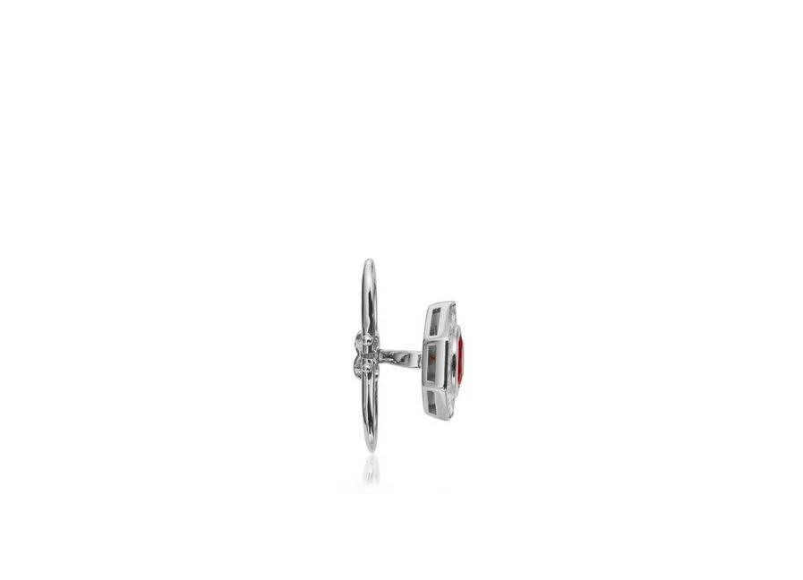 TOM FORD OCTAGON DIAMOND STUDS - DIAMOND + RUBY - Image 3