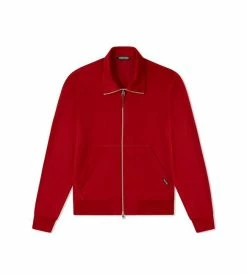 TOM FORD TECHNICAL COTTON ZIP THROUGH - POPPY