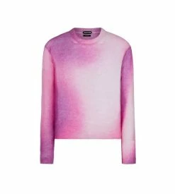 TOM FORD GRAFFITI MOHAIR BLEND CREW NECK - HOT PINK