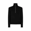 TOM FORD MERINO SILK HALF ZIP FUNNEL - BLACK