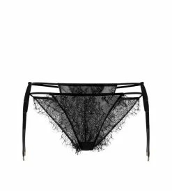 TOM FORD CHANTILLY LACE RUFFLE PANTIES - BLACK
