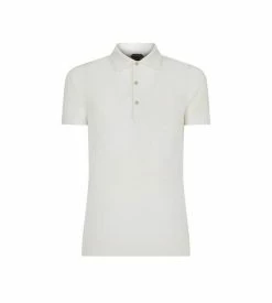 TOM FORD SILK COTTON PIQUET POLO - CHALK