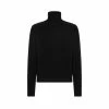 TOM FORD SILK DOUBLE FACE ROLL NECK - BLACK