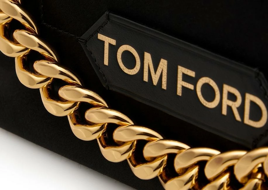 TOM FORD SATIN LABEL MINI CHAIN BAG - BLACK - Image 5