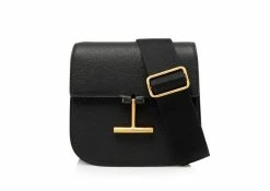 TOM FORD GRAIN LEATHER TARA MINI CROSSBODY - BLACK