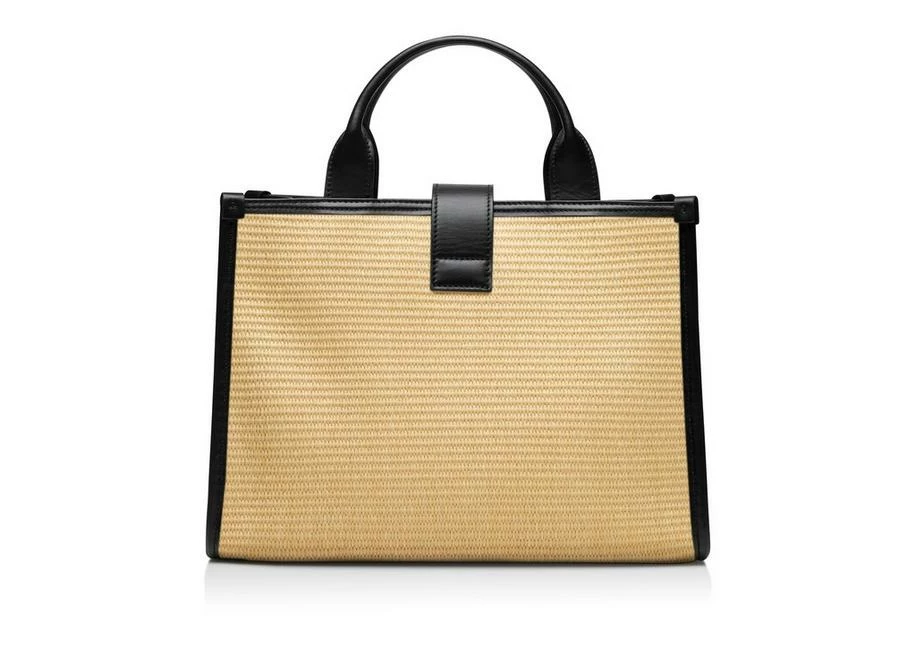 TOM FORD RAFFIA TARA MEDIUM TOP HANDLE - NATURAL BLACK - Image 3