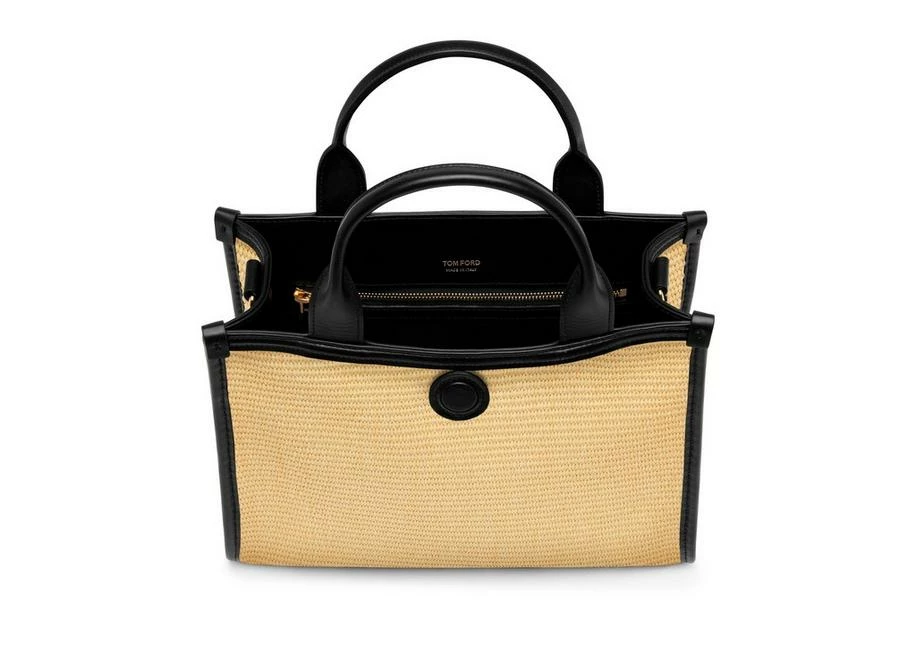 TOM FORD RAFFIA TARA MEDIUM TOP HANDLE - NATURAL BLACK - Image 4