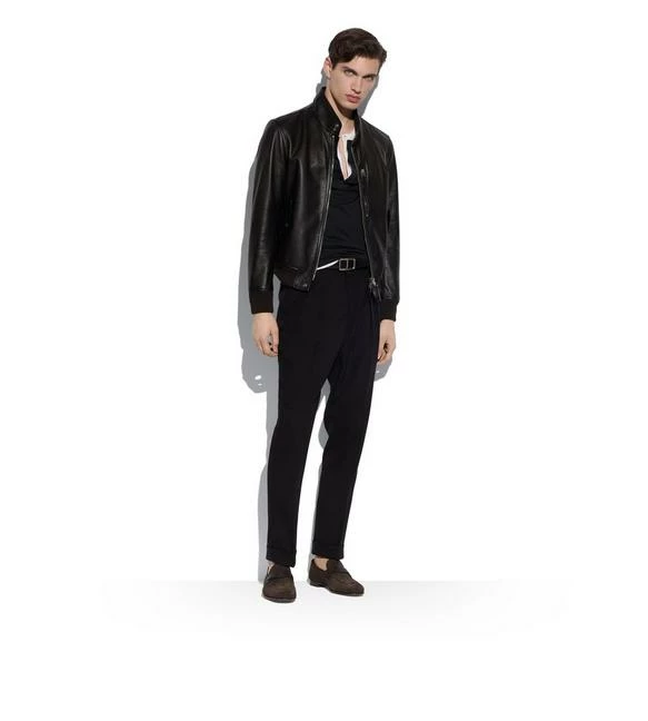 TOM FORD GRAIN LEATHER HARRINGTON WITH ZIP - BLACK - Image 2