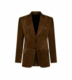 TOM FORD SOFT SUEDE SARTORIAL BLAZER - CIGAR