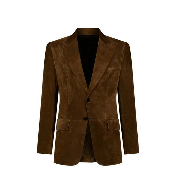 TOM FORD SOFT SUEDE SARTORIAL BLAZER - CIGAR
