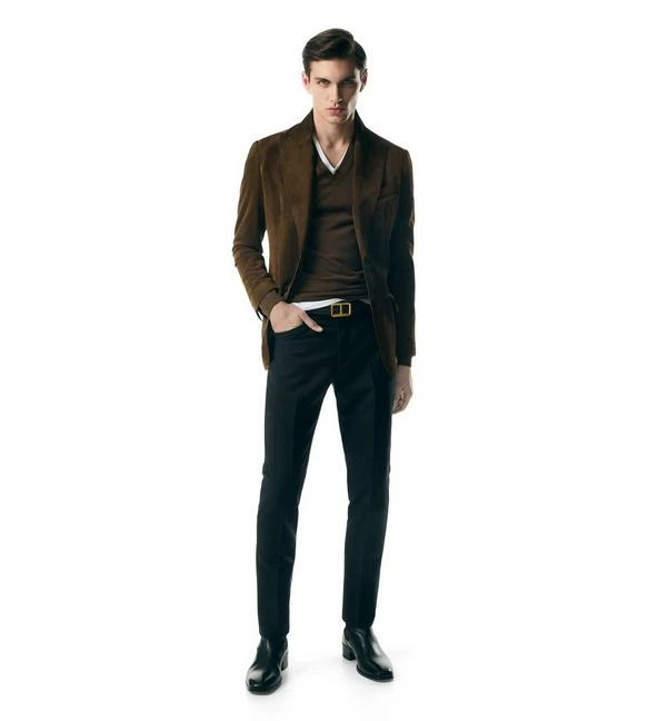 TOM FORD SOFT SUEDE SARTORIAL BLAZER - CIGAR - Image 3