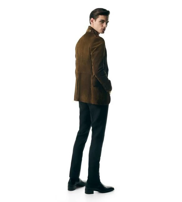 TOM FORD SOFT SUEDE SARTORIAL BLAZER - CIGAR - Image 4