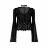 TOM FORD COTTON LARGE LADDER KNIT TOP - BLACK