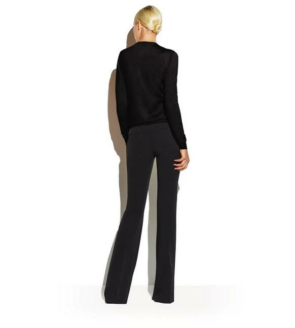 TOM FORD FINE CASHMERE SILK OPEN CREW NECK SWEATER - BLACK - Image 3