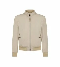 TOM FORD COTTON SILK POPLIN HARRINGTON - STONE