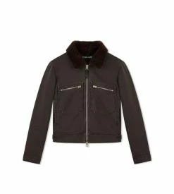 TOM FORD BEDFORD CORD ZIP BLOUSON - EBONY